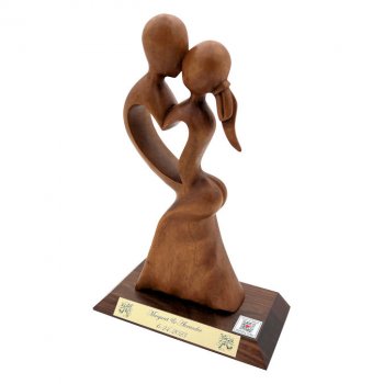 Personalized Wedding Gift "Love's Kiss" Sculpture & Video QR Code