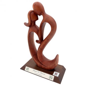 Personalized Wedding Gift "We Kiss Forever" Sculpture & Video QR Code