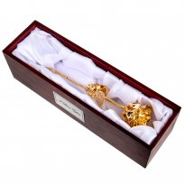 50th Anniversary Gift: Gold Dipped Rose in Rosewood Case