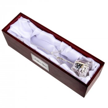 Platinum Rose in Rosewood Display Case