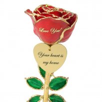 A Mother's Heart Personalized 8" 24k Gold Rose Gift