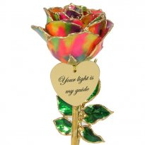 A Mother's Light 8" Personalized 24k Gold Rose Gift