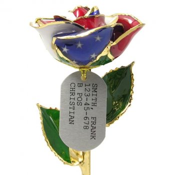 Personalized Military Dog Tag Rose