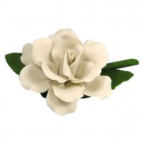 Capodimonte Porcelain Rose on Leaf