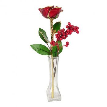 Preserved Christmas Rose in Eiffel Tower Vase