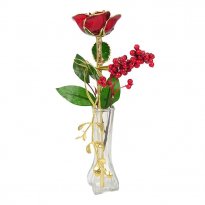 Christmas Rose and Mistletoe in Eiffel Tower Vase