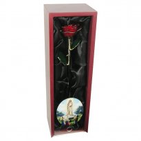 11" Preserved Rose in Our Lady of Fatima Rosewood Case