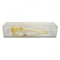 11" 24k Gold Dipped Rose in Museum Case