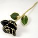 Image Thumbnail of: 24k Gold Trimmed Rose: 11" Black Rose