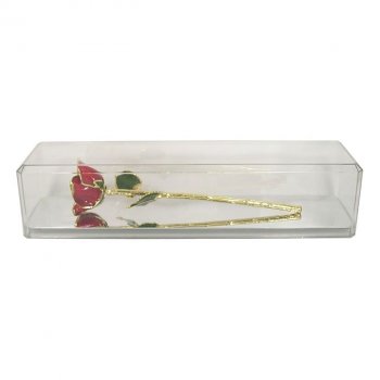 24k Gold Trimmed Rose in Museum Case