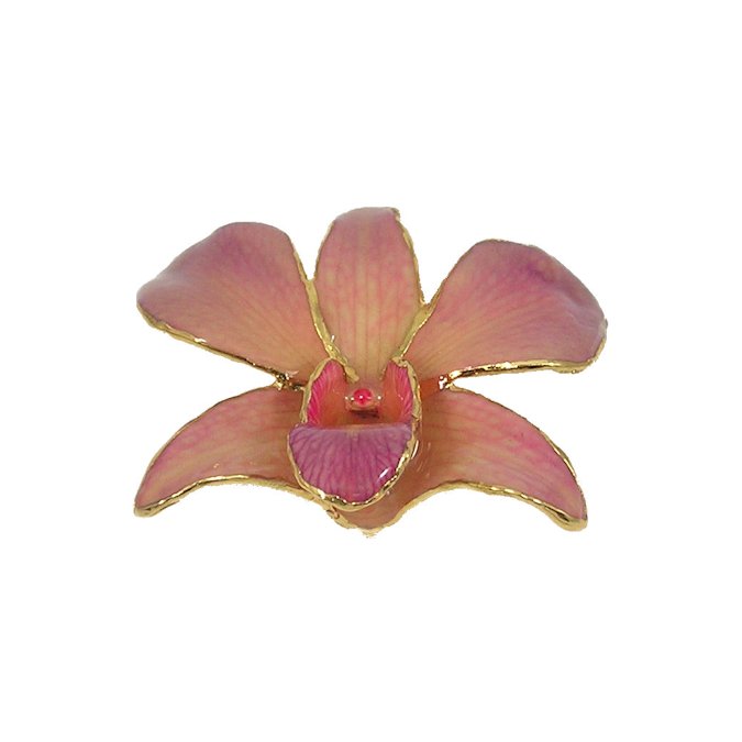 Gold Orchid Pendant or Brooch Love Is A Rose