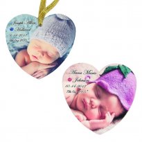 I Love My Baby Engraved Photo Heart