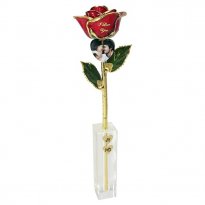 I Love You Rose and Engraved Photo in Personalized Vase