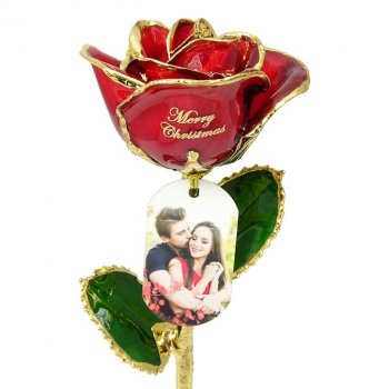 Personalized Christmas Photo Rose
