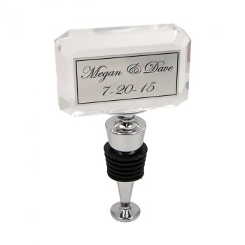 Personalized Crystal Stand Up Wine Stopper
