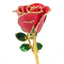 8" Personalized I Love You 24k Gold Rose