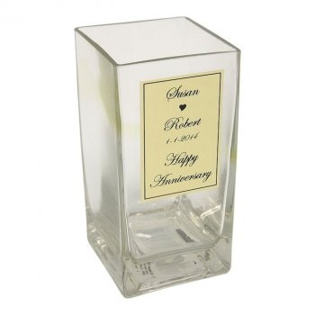 6" Personalized Glass Vase