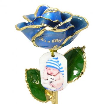 Newborn Gift: Personalized It's A Boy Photo Rose