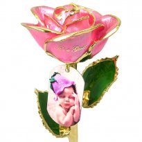 11" Personalized It's A Girl Photo Pink Rose