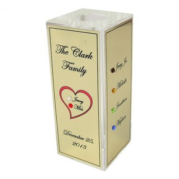 Personalized Family Crystal Bud Vase with Birthstones