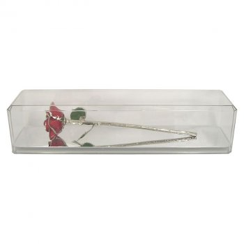 Platinum Trimmed Rose in Museum Case
