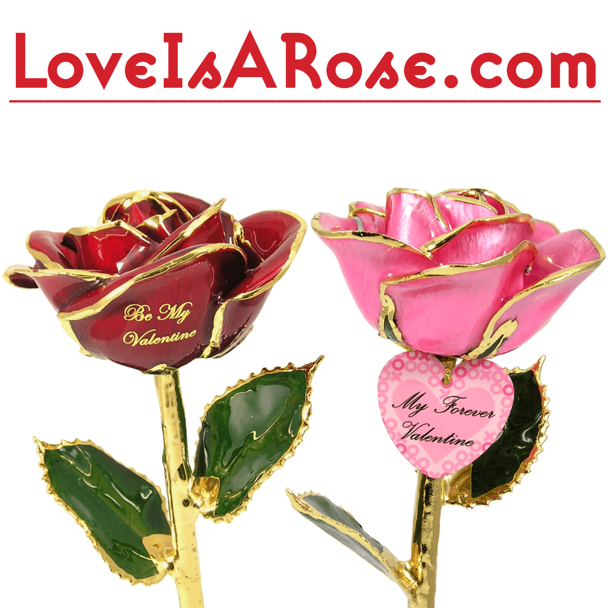 Glass Crystal Red Rose Gold Stem Romantic Gift Idea Anniversary Birthday