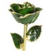 24k Gold Trimmed Dark Green Rose