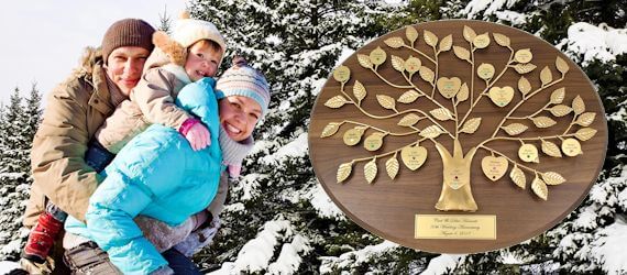 Personalized Anniversary Gift: Engraved Family Tree Plaque