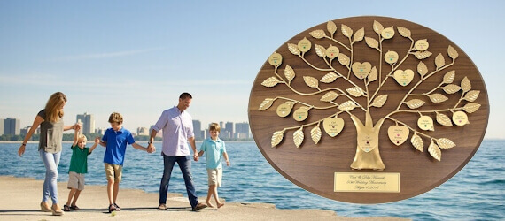 Personalized Anniversary Gift: Engraved Family Tree Plaque